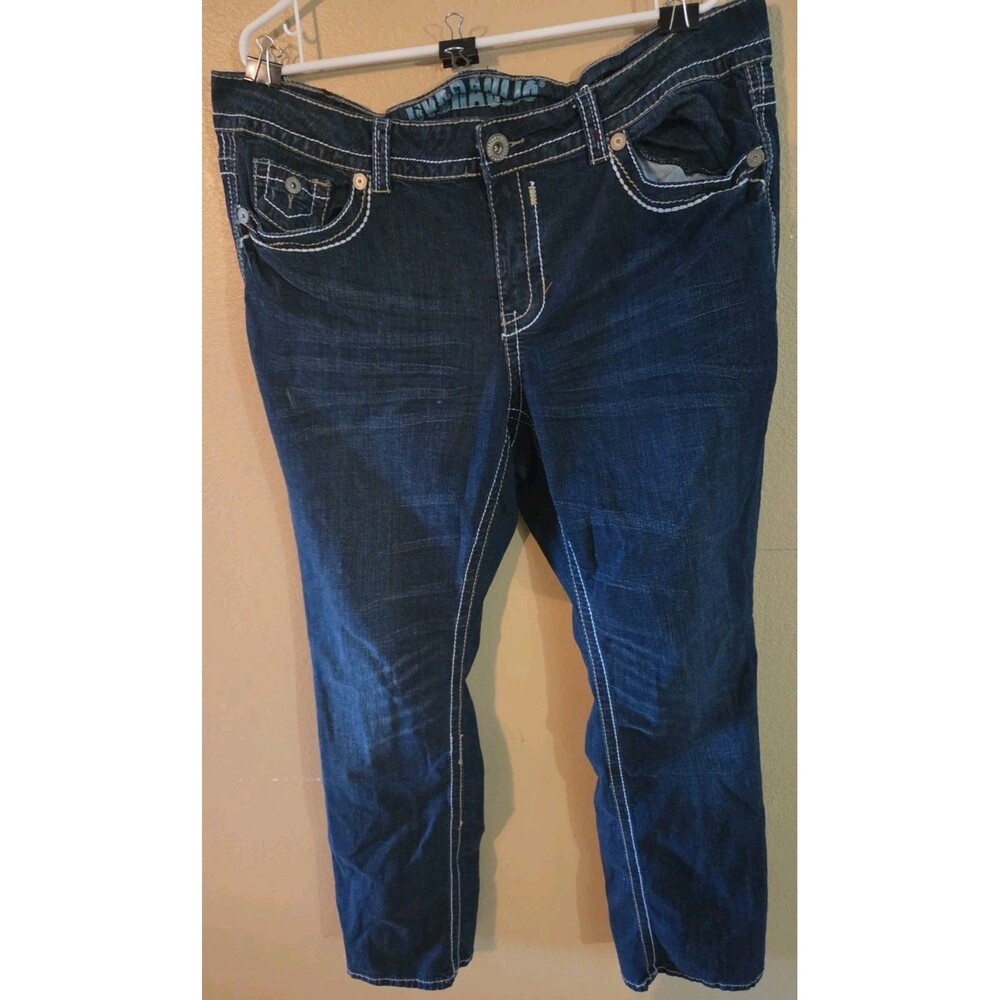 Vintage Womens Hydraulic Bailey Straight Jeans 20W Thick Stitch Y2K Flap Pocket